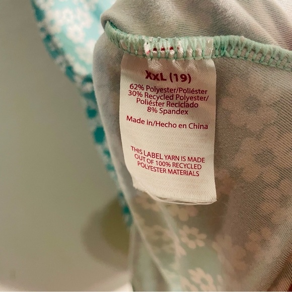 No Boundaries woman mini prairie dress size XXL over the shoulder mint floral - Picture 9 of 11